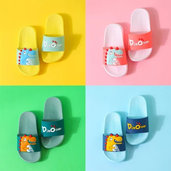 

Kids Casual Shoes For Boys Girl Home Slippers Children's Cartoon Dinosaur Slippers Indoor Shoes Pink Blue Baby Flat Shoes D30