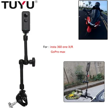 

TUYU Motorcycle Bicycle Camera Holder Handlebar Mirror Mount Bracket 1/4Metal Stand for GoPro Insta 360 ONE X R Camera Accessory
