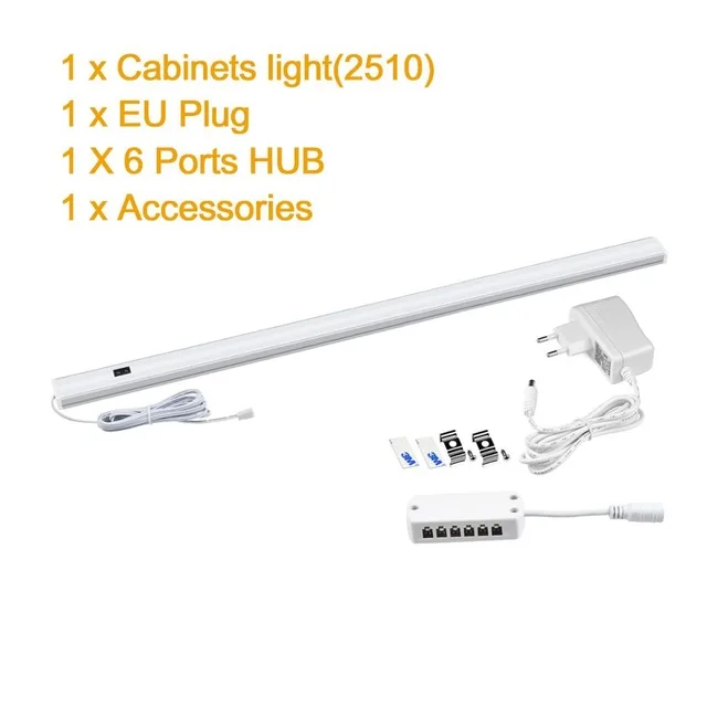 1xLamp with Power 5 Вт 6 Вт 7 Вт ручной волнистый датчик движения переключатель под шкаф светильник с европейской вилкой кухонный светильник светодиодный барный светильник-трубка шкаф задний Светильник лампы - Цвет: 1xLamp with Power