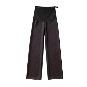 

autumn winter pregnant women wide-legged pants with thick loose outside mother's abdomen knitting pants