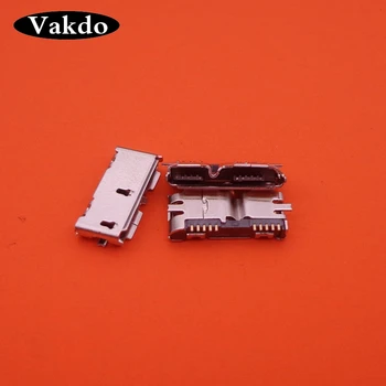 

50pcs High Quality HI-Speed Micro USB 3.0 Female 10Pin SMD SMT Socket PCB Soldering jack charger charging port 10 pin Connectors