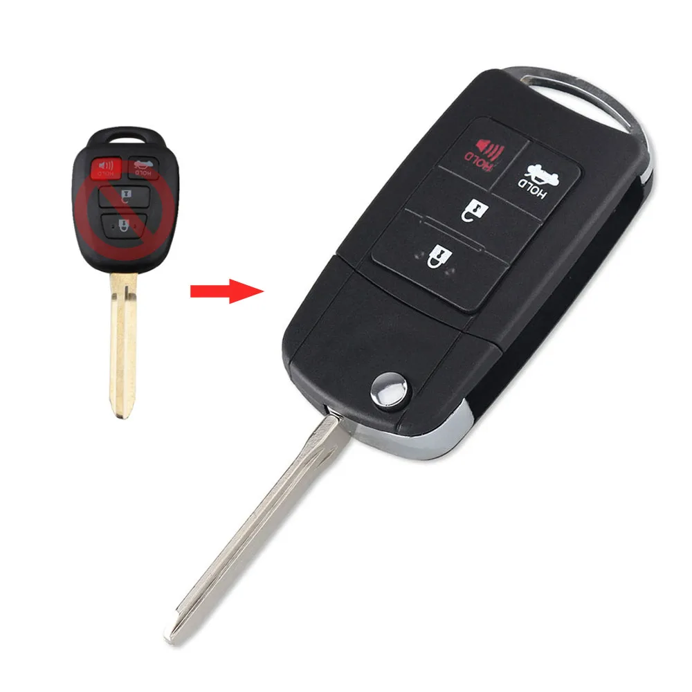KEYYOU 10 шт./лот 2/3/4 кнопки для Toyota Prius RAV4 Camry пульт Управление изменение складной корпус для автомобильного ключа Fob чехол - Количество кнопок: Model 3