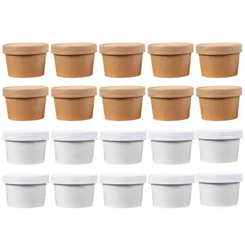 

20pcs Ice Cream Jars Frozen Dessert Containers Freezable Food Containers with Lids Disposable Food Container Kitchenware
