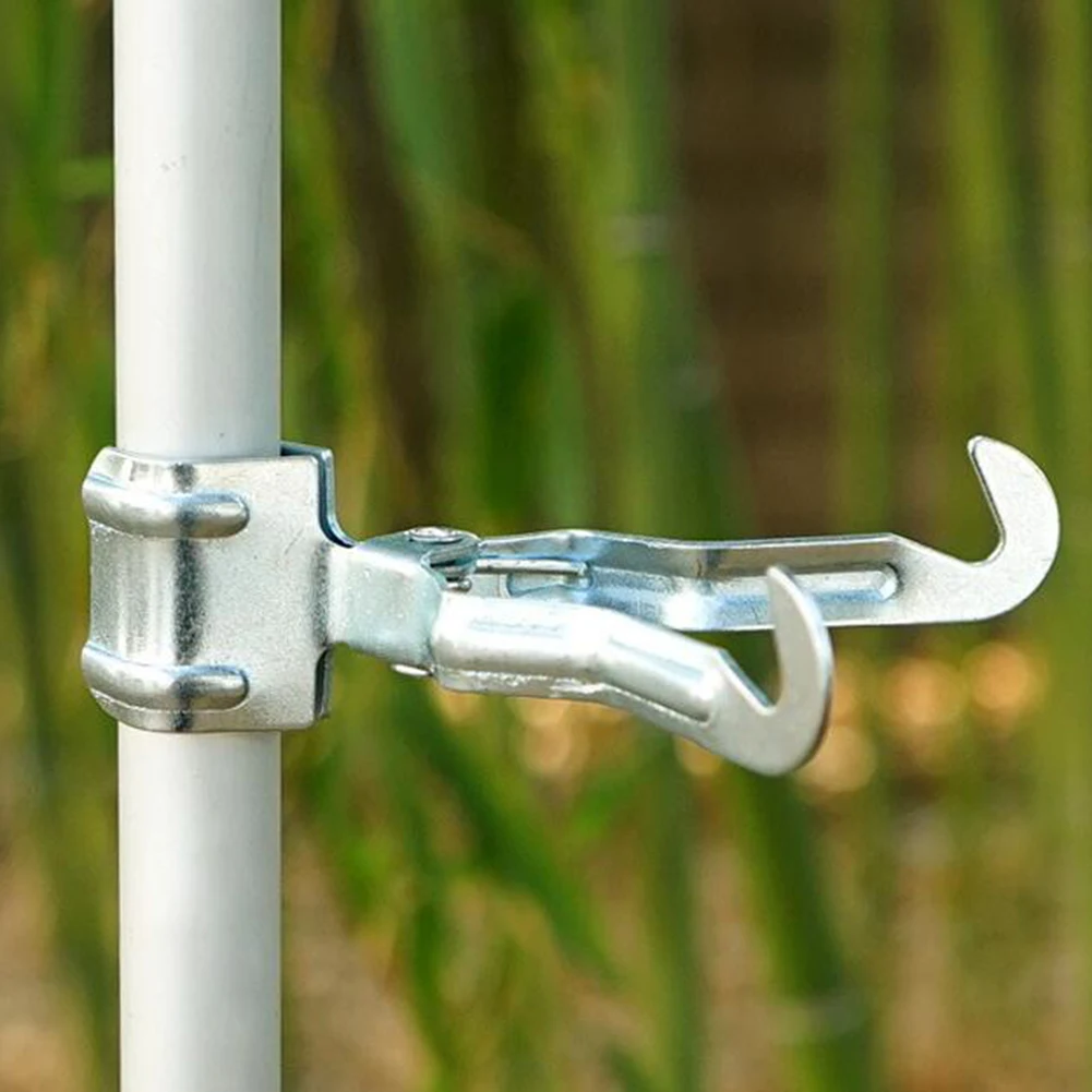 Tarp Clips Elastic Rope Hooks Outdoor Metal Iron Clip Multi-function Camping Tent Light Stand Hanging Hook Clamp Accessories