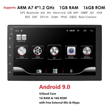 

4G 7" 2Din Android 9.0 Car Navi Player For Nissan Volkswagen TOYOTA Honda KIA Hyundai Lada Renault mazda Universal Car radio GPS