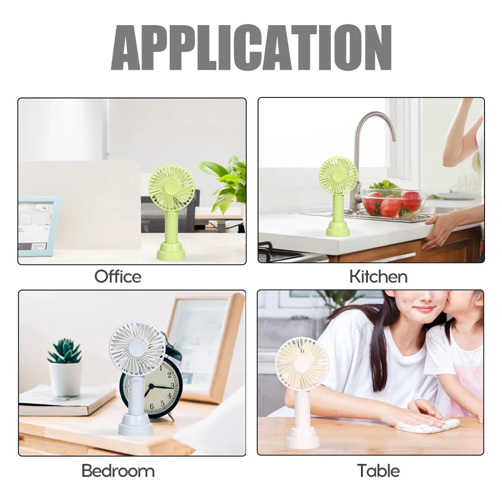 Настольный мини вентилятор с подставкой портативный ручной низким уровнем шума
