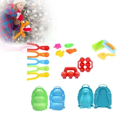 Snowball Maker Tool Toys Kit Snowball Maker Toys with Handle and Snow Sand Mold Snowman Maker Tool Clip for Snowball Fights