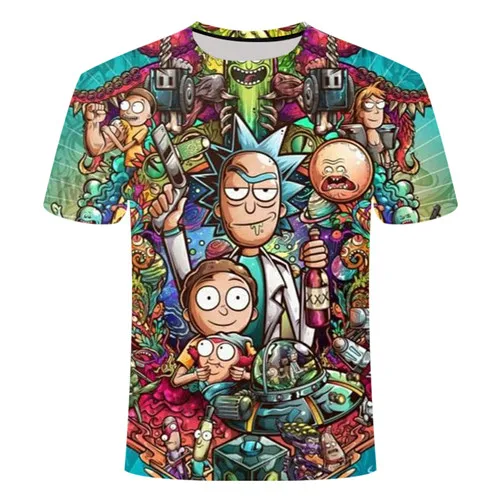Rick and Morty By Jm2 Art 3D Футболка мужская футболка Летняя футболка аниме с короткими рукавами футболки с круглым вырезом Прямая поставка - Цвет: TXK321