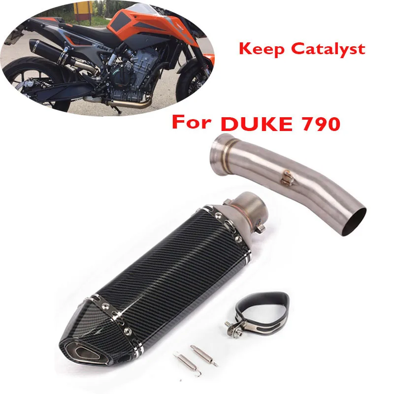 

Motorcycle Exhaust Connect Tube Muffler Escape Tip Silencer with DB Killer Slip on System for KTM 790 DUKE 790