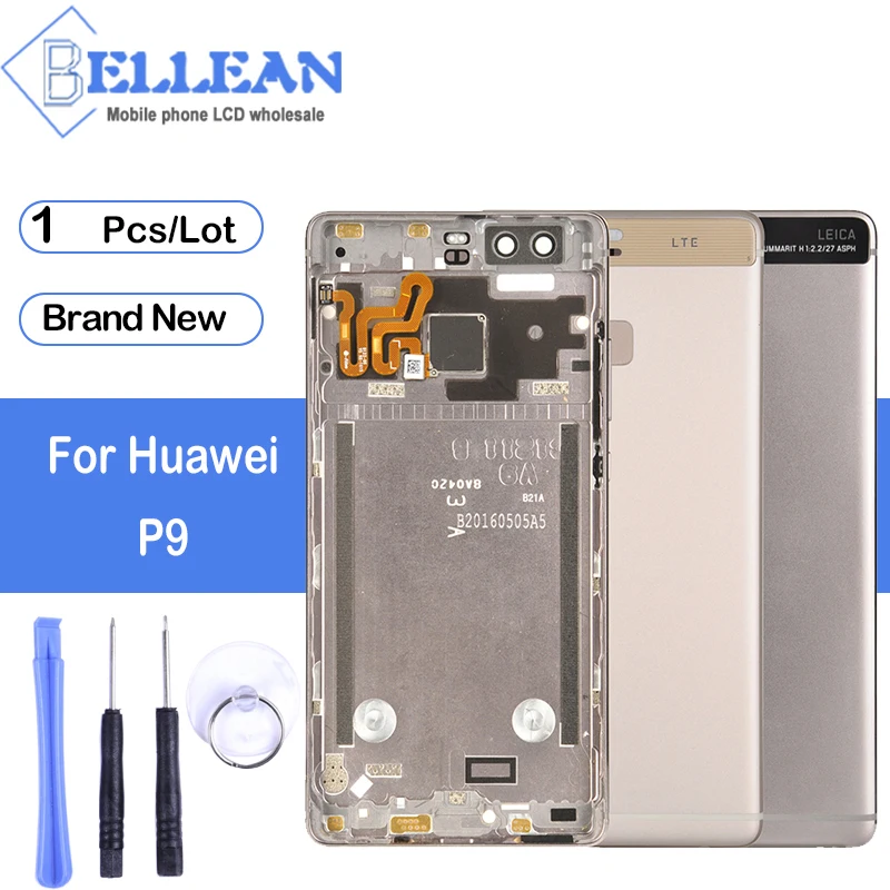 Dinamico P9 корпус батареи для huawei P9 задняя крышка+ боковые кнопки без отпечатков пальцев сенсор гибкий кабель