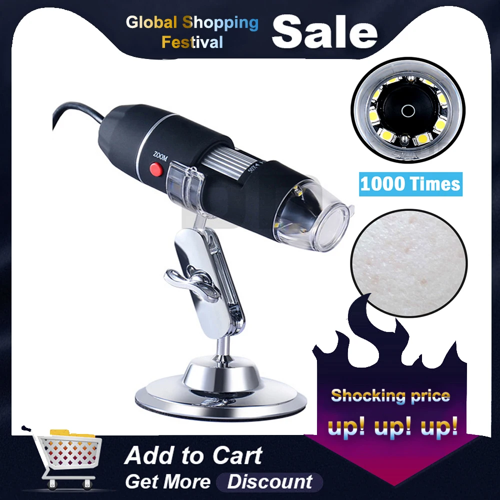 WY-YAN HZR USB HD Electronic Microscope Portable Industrial Digital Glass 1000 Times Skin Detection Photo Video WY-YAN HZR USB HD Electronic Microscope Portable Industrial Digital Glass 1000 Times Skin Detection Photo Video