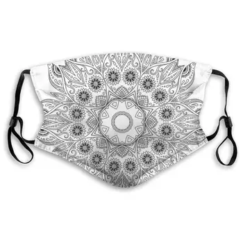 

NYF Ornate Arabesque Esoteric Figure Esoteric Oriental Chakra Ritual 3D Print Face Mask with Carbon Filters Fashion for Everyday