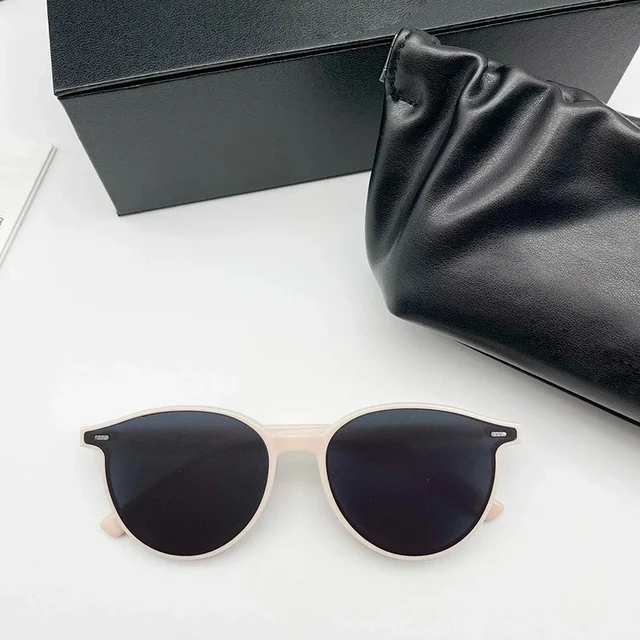 2021 New High Quality SLO Sunglasses Korea Brand GENTLE Sunglasses Women Men Round For small face Sunglasses With Original Case white