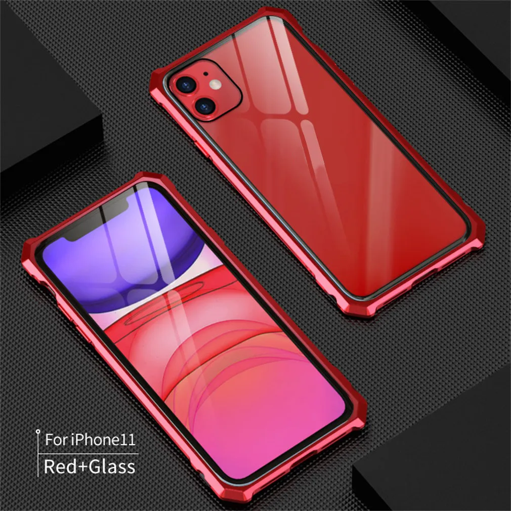 Закаленный чехол для iPhone 11/11 Pro, чехол для iPhone 11 Pro Max, металлический бампер, защита, роскошный спортивный защитный чехол, 19 октября
