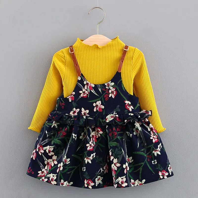 Keelorn Baby Girl Dress Long Sleeve Spring Winter Dress 1 Year Birthday Party Toddler Girls Kids Clothes Vestido Bebes Infantil - Цвет: AX320 Yellow