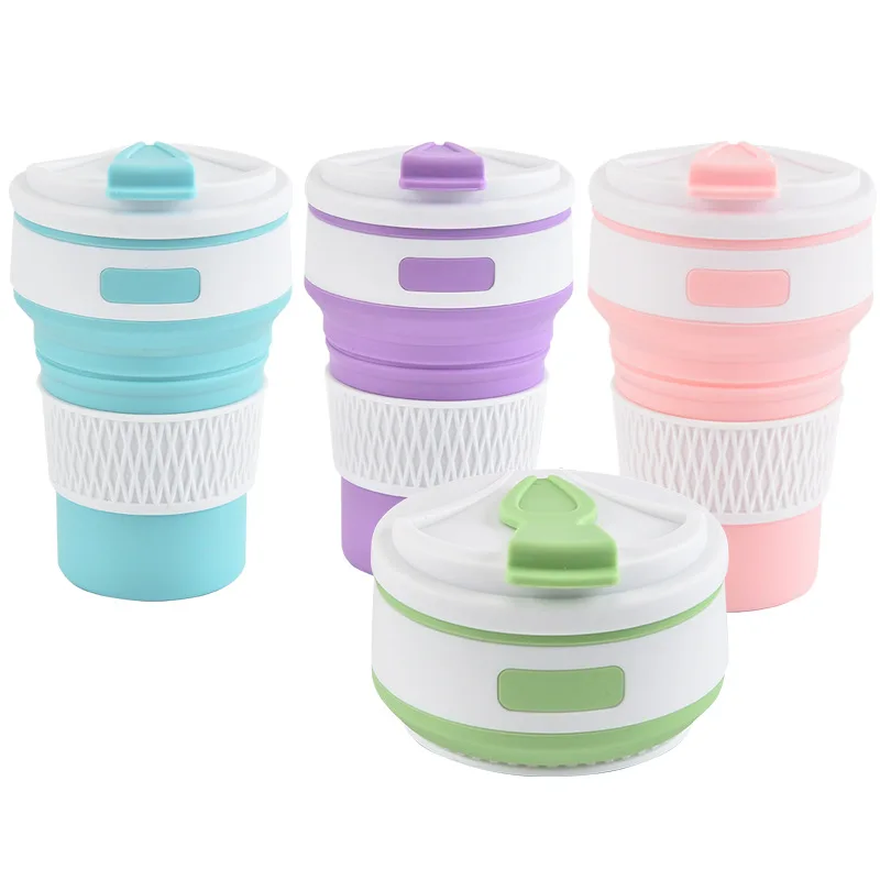 

Hot Folding Silicone Cup Portable Silicone Telescopic Drinking Collapsible Coffee Cup Multi-function Foldable Silica Mug Travel