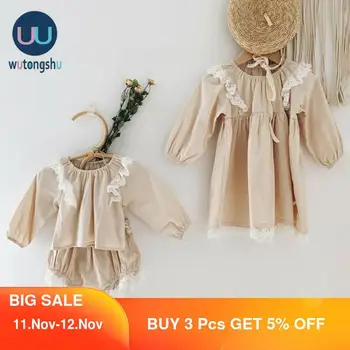 

Baby Girl Dress Spring &Summer Cute Cotton Casual Long Sleeve Dresses Baby Shorts 0-24M Newborn Baby Girl Clothes Set