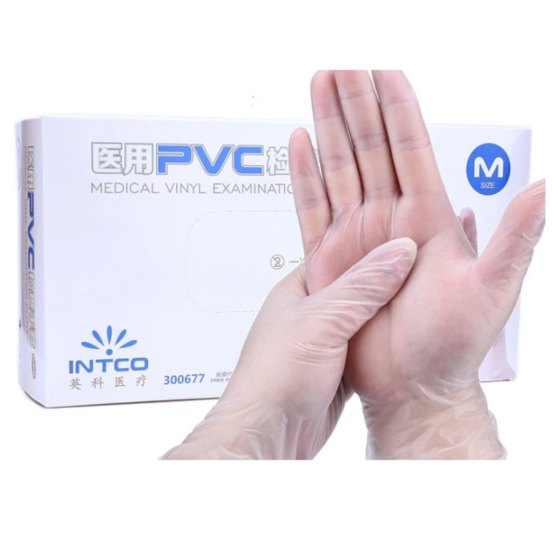 

100pcs/Box Transparent Disposable PVC Gloves Dishwashing/Kitchen/Medical /Latex/Rubber/Garden Gloves Universal For Home Cleaning