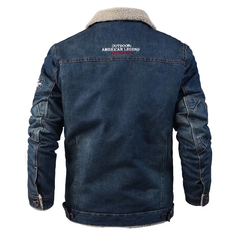 KIOVNO Men Warm Thick Denim Jackets Coats With Fur Collar Fleece Lined Thermal Jackets Outwear For Male Size L-6XL Windbreak (6)