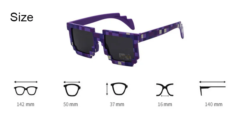 Модные солнцезащитные очки экшн-игры игрушки с EVA чехол подарки для детей миникрафтер квадратные очки