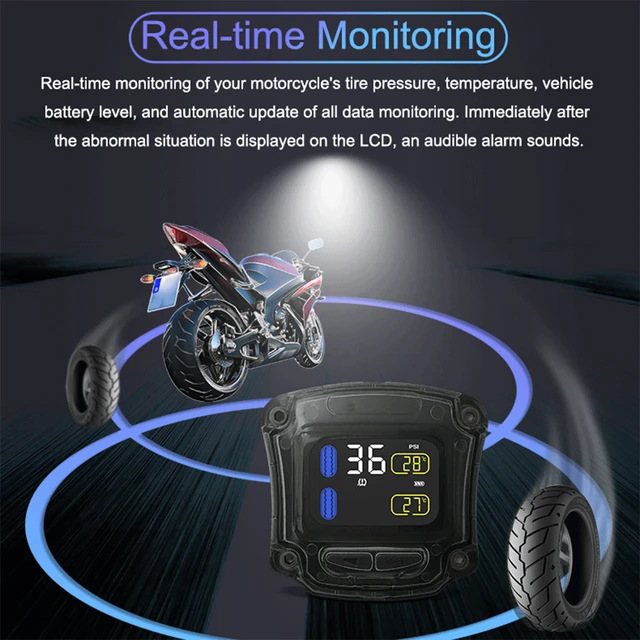 M3 Moto Waterproof Motorcycle Real Time Tire Pressure Monitoring System TPMS  Wireless LCD Display Internal or External Sensors - AliExpress