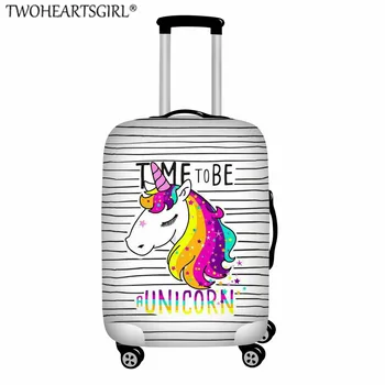 

TWOHEARTSGIRL Elastic Thicken Suitcase Cover for Children Unicorn Print Cartoon Travel Accessories Dustproof Luagge Cover S-XL