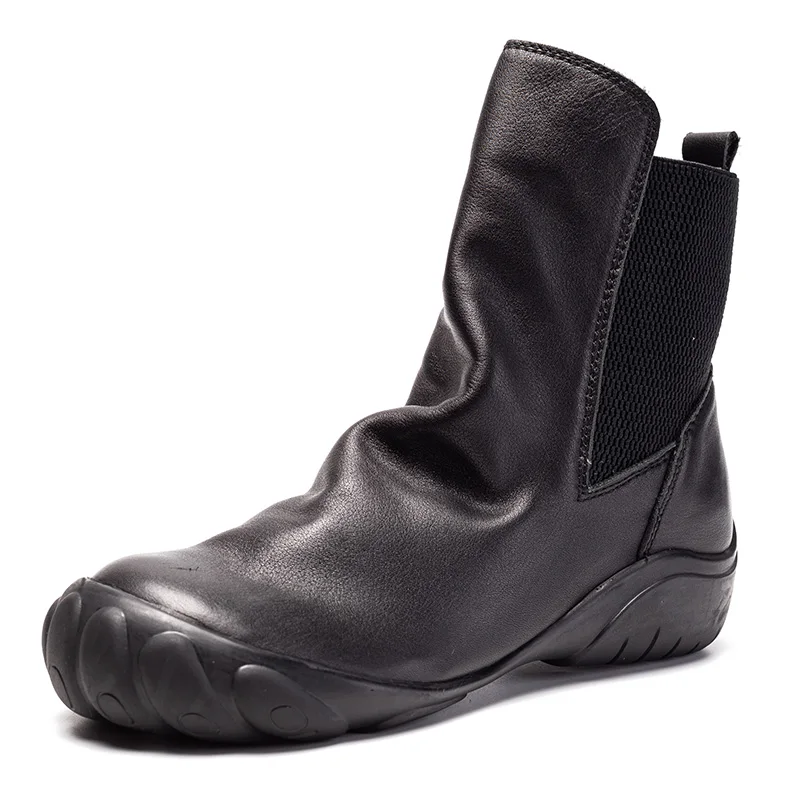 Ботильоны; женская обувь; коллекция года; новейший дизайн; женские ботинки ручной работы из натуральной кожи; пальцы большой палец на ноге; женские ботинки черного цвета - Цвет: Черный