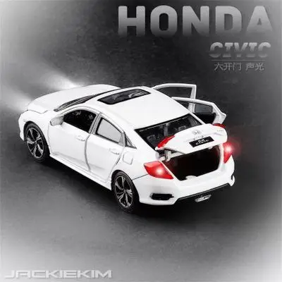 1:32 Сплав Honda civic литые под давлением модели автомобилей Автомобильный звуковой светильник вытяжной автомобиль игрушка Миниатюрная модель машинки игрушки Детский подарок - Цвет: No box