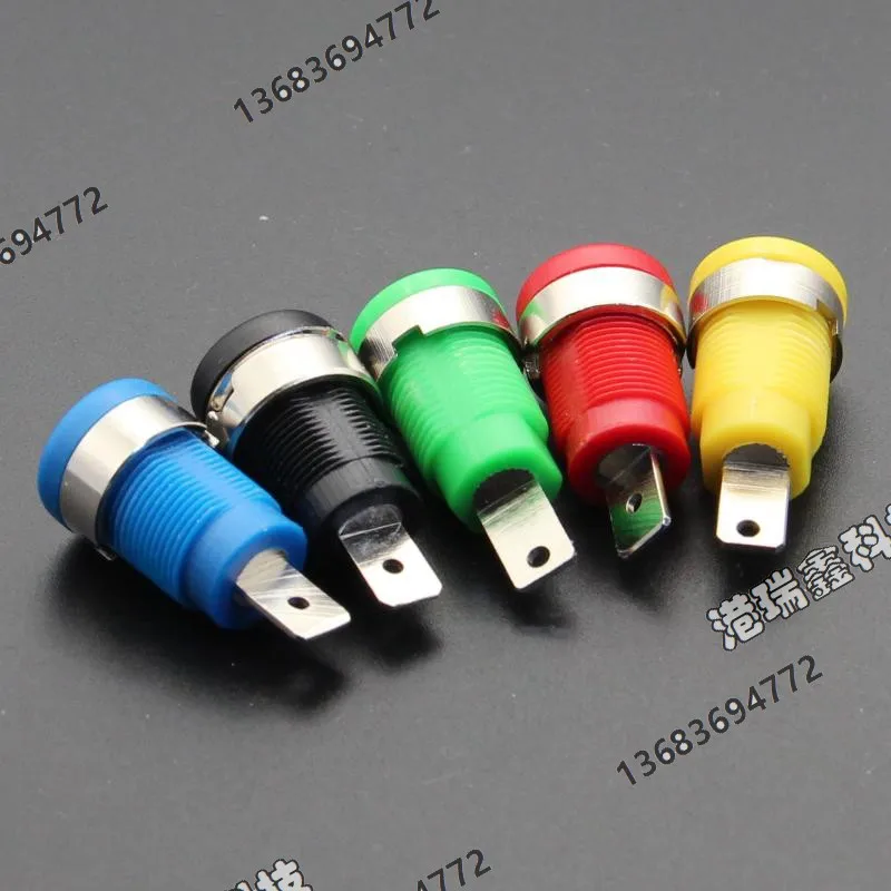 

[SA]4MM banana jack connector socket M12 yellow blue red and black gree m4 hole -safe terminals A-2203 test--100PCS/LOT