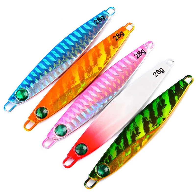 

POETRYYI Metal Jigging Lead Alloy Fishing Lure 3D Eyes Artificial Sea Fishing Paillette Wobbler Artificial Hard Baits 28g