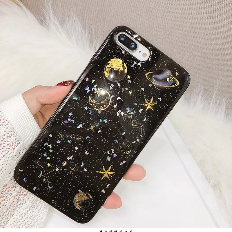 Clear Epoxy Case For Huawei Honor 8X Case Planet Star Silicon Cover Honor 20 10 9 5