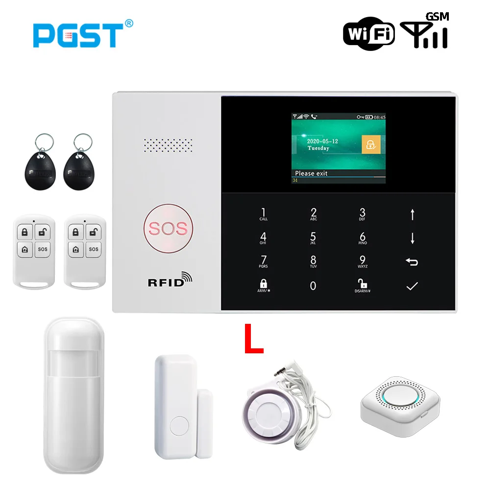 ring alarm wireless keypad 433MHZ IOS Android APP Remote Control LCD Touch Keyboard Wireless WIFI SIM GSM RFID Home Burglar Security Alarm System Sensor sos panic button Alarms & Sensors