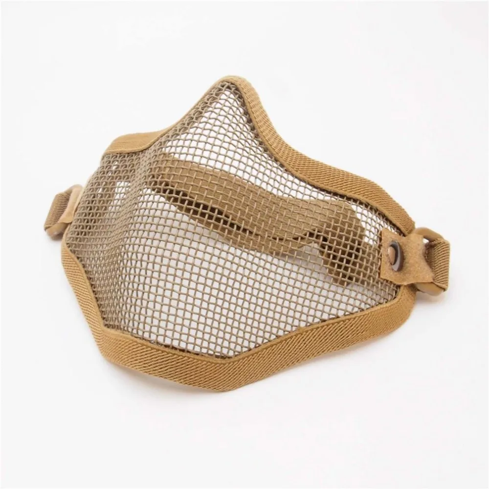 V1 V11 Steel Wire Mesh Half Face Mask Elastic Adjustable Breathable Tactical Hunting Protection Cover Face Mask