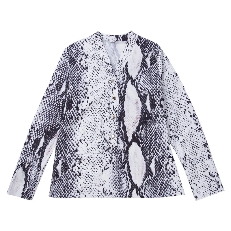 Women Long Sleeve Leopard Skin Prinetd Blouse Sexy Autumn Casual V-neck Blouse Shirt Slim V Neck Leotard Tops Fashion Slim Shirt