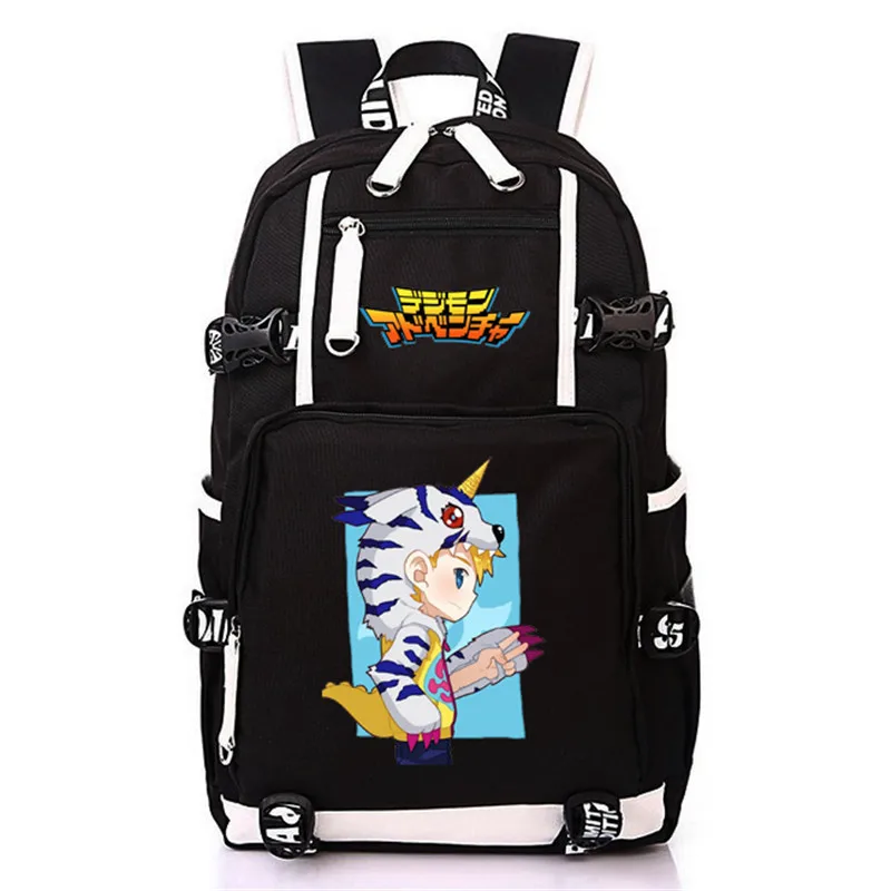 Рюкзак для подростков с принтом Digimon Adventure mochila, школьная сумка с цифровым монстром, дорожная сумка, Холщовая Сумка для ноутбука для мужчин и женщин