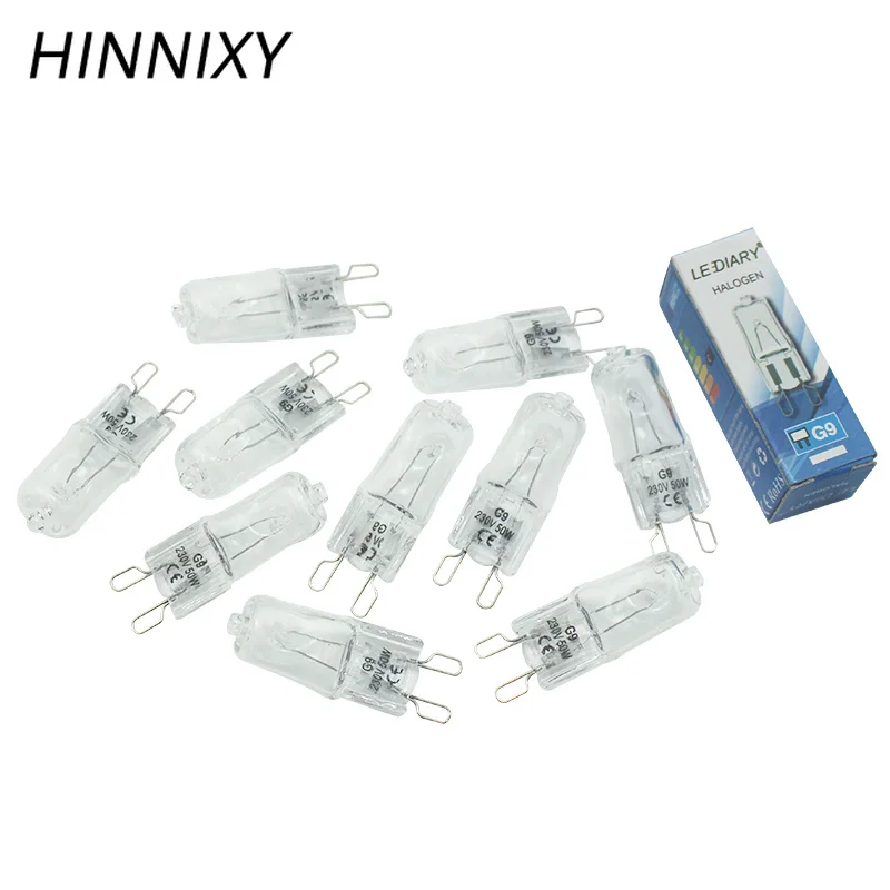 Hinnixy100шт/лот G9 галогенная лампа 25/40/60 Вт 2800 к теплая белая 110В/220В прозрачная супер
