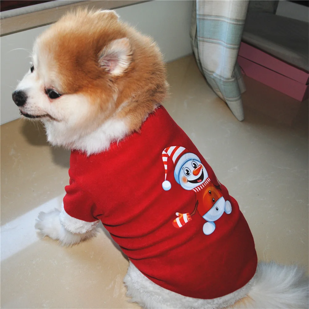 Pet Clothing Winter New Warm Fleece Embroidered Christmas Sweater Coat Jacket Chihuahua Schnauzer Puppy Dog Clothes