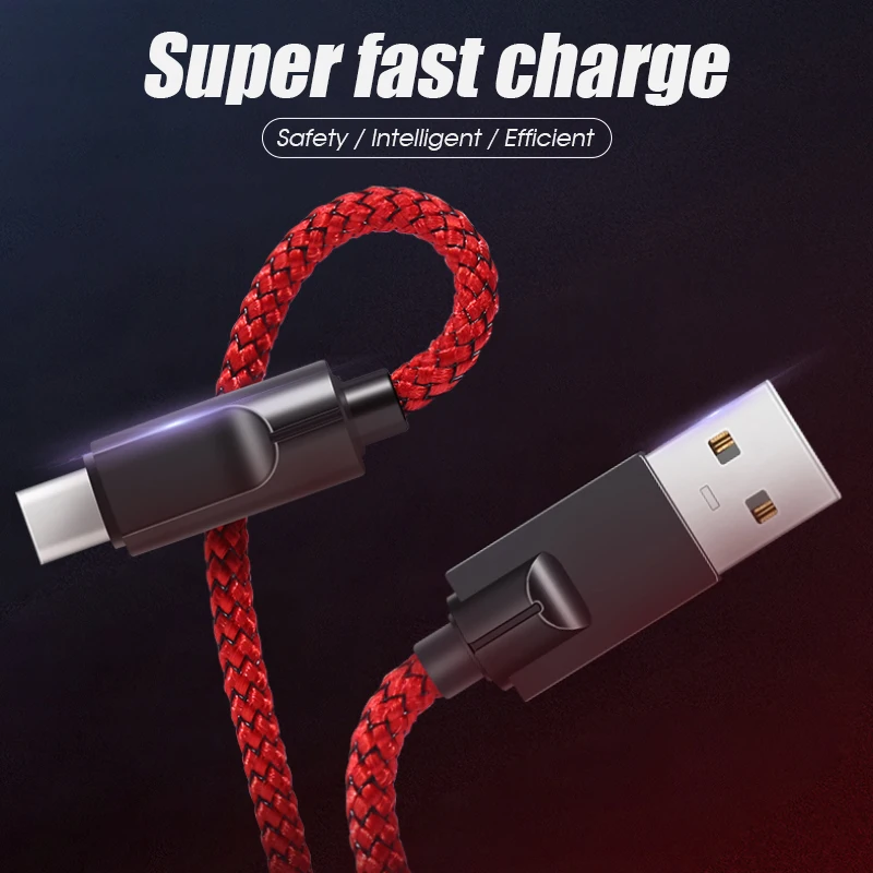 1 м кабель из цинкового сплава usb type C для кабеля USB C для смартфона мобильного телефона 2.5A Быстрая зарядка зарядный шнур прочный тип-C кабель