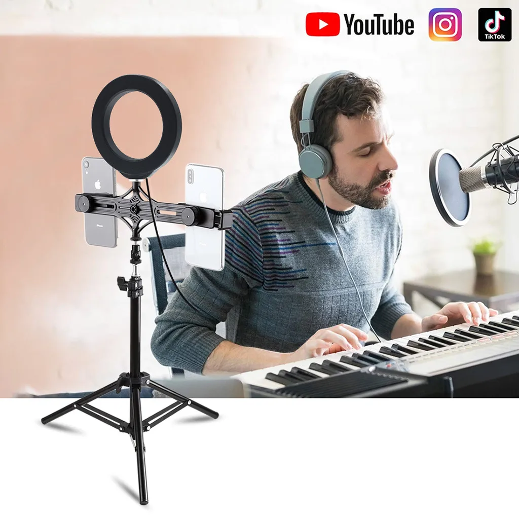 10 дюймовое светодиодное кольцо для селфи с регулируемой яркостью USB кольцевая