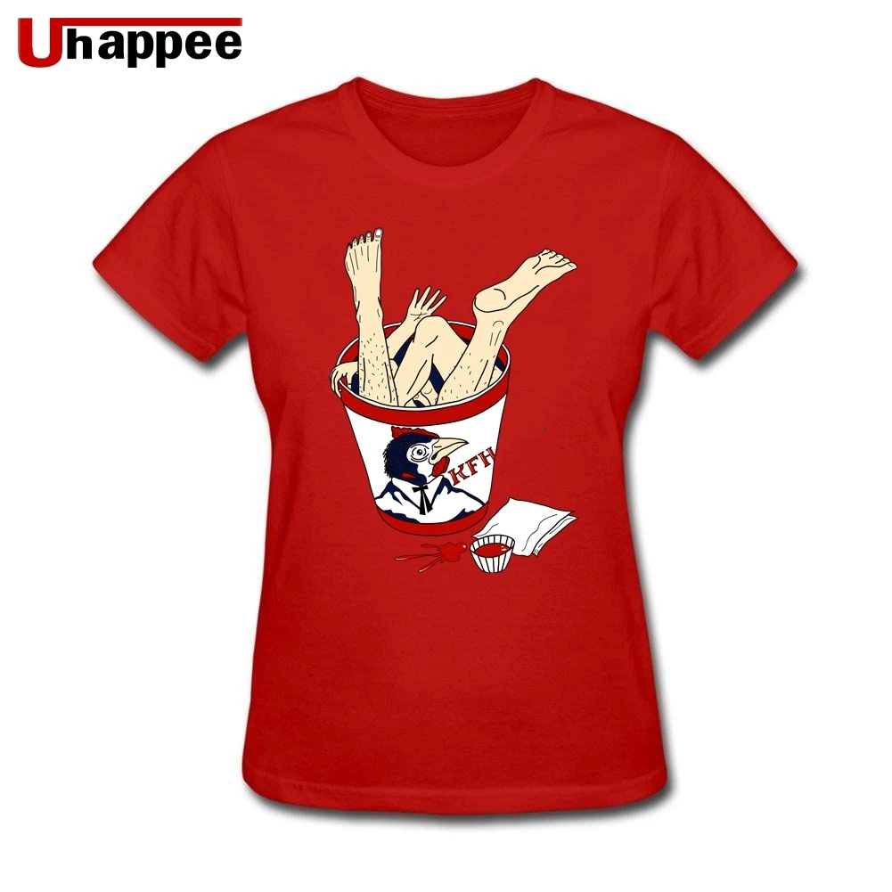 Жареные человеческие ноги веган, вегетарианец футболки женские летние с коротким рукавом О-образным вырезом рубашка женская одежда командные футболки Дешевые Оптовые Топы - Цвет: Красный