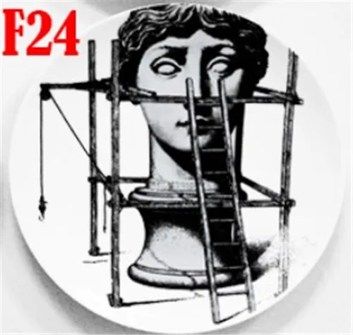 24 Европейские тарелки rosenthal Piero fornasetti, стильные, великолепные, редкие, настенные, декоративные, 8 дюймов, 7 дюймов, блюдо, керамические изделия - Цвет: 24