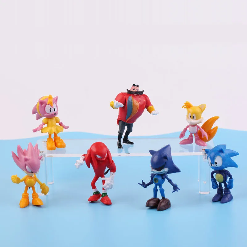 7 см шт./компл. звуковая кукла фугуре игрушка из ПВХ Мультяшные персонажи Sonic Shadow