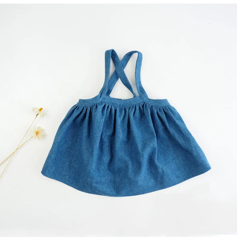 Soor Ploom/детское красивое зимнее платье на бретельках; вельветовые джинсовые платья-пачки; Модная одежда для маленьких девочек; зимнее платье для детей - Цвет: Denim Blue