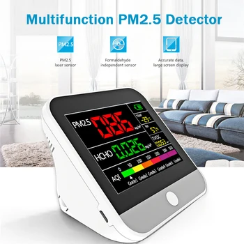 

Multifunction PM2.5 Detector Air Quality Monitor Gas Analyzer Dust Sensor LCD Display Monitor ARM 32 Bit Chips For Home/Office