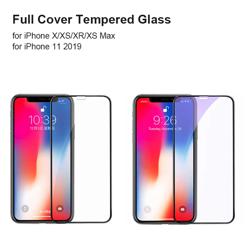 Защитное стекло с изогнутыми краями 11D для iPhone 7 8 6 6S Plus, закаленное защитное стекло для iPhone 11 Pro X XS Max XR