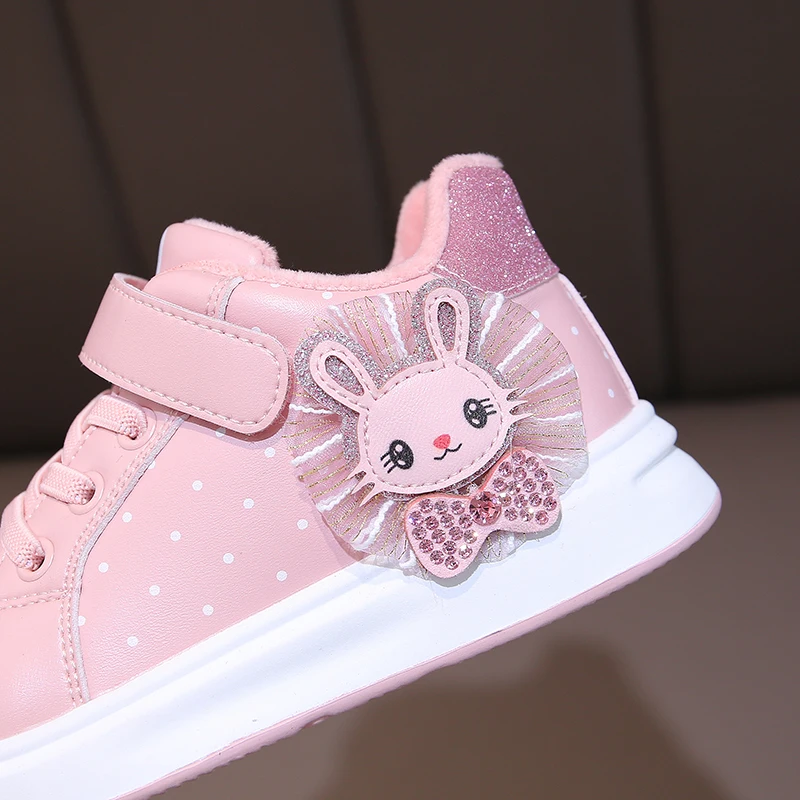 kids shoes for girl sneakers cartoon rabbit casual toddler baby sport shoes autumn little girl shoes pink white SGL002