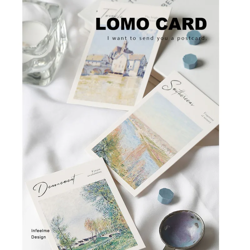28pcs Small Postcard Cartoon Famous Painting Message Card Writable Bookmark Greeting Lomo Wall Decoration Paper Stationery Gift