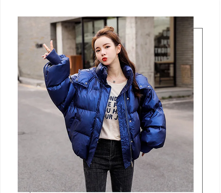 New Winter Coat Women Fashion Hooded Warm Slim Short Down Jacket Female Plus Size Letter Printed Women's Winter Jacket 473