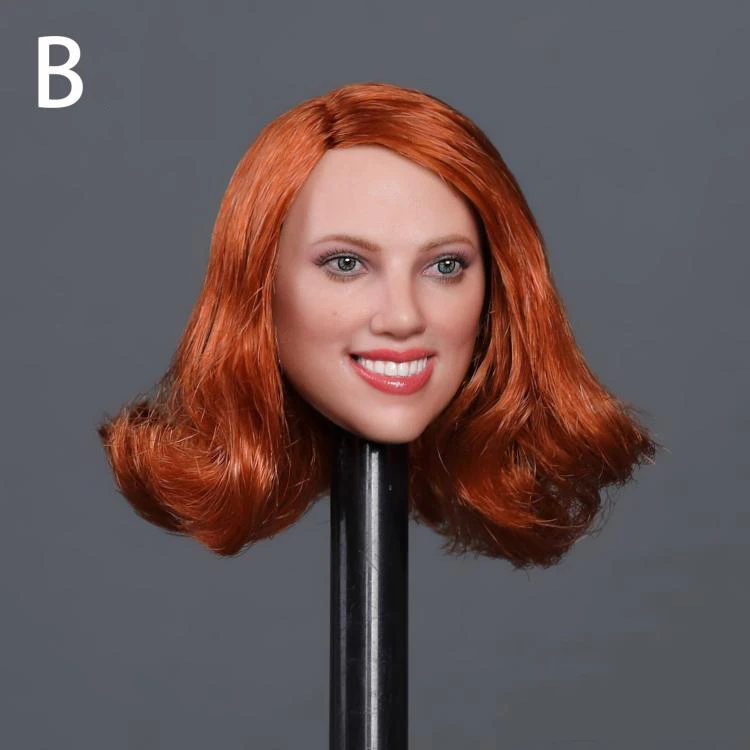 GC033 1/6 Женская фигурка аксессуар Черная Вдова Скарлетт Юханссон улыбка девушка голова лепить резные модели для тела 12''