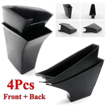 

1 Set Of Car Door Armrest Storage Box High Quality ABS Material Car Interior Container Silicone/ Flocking For Tesla Model 3